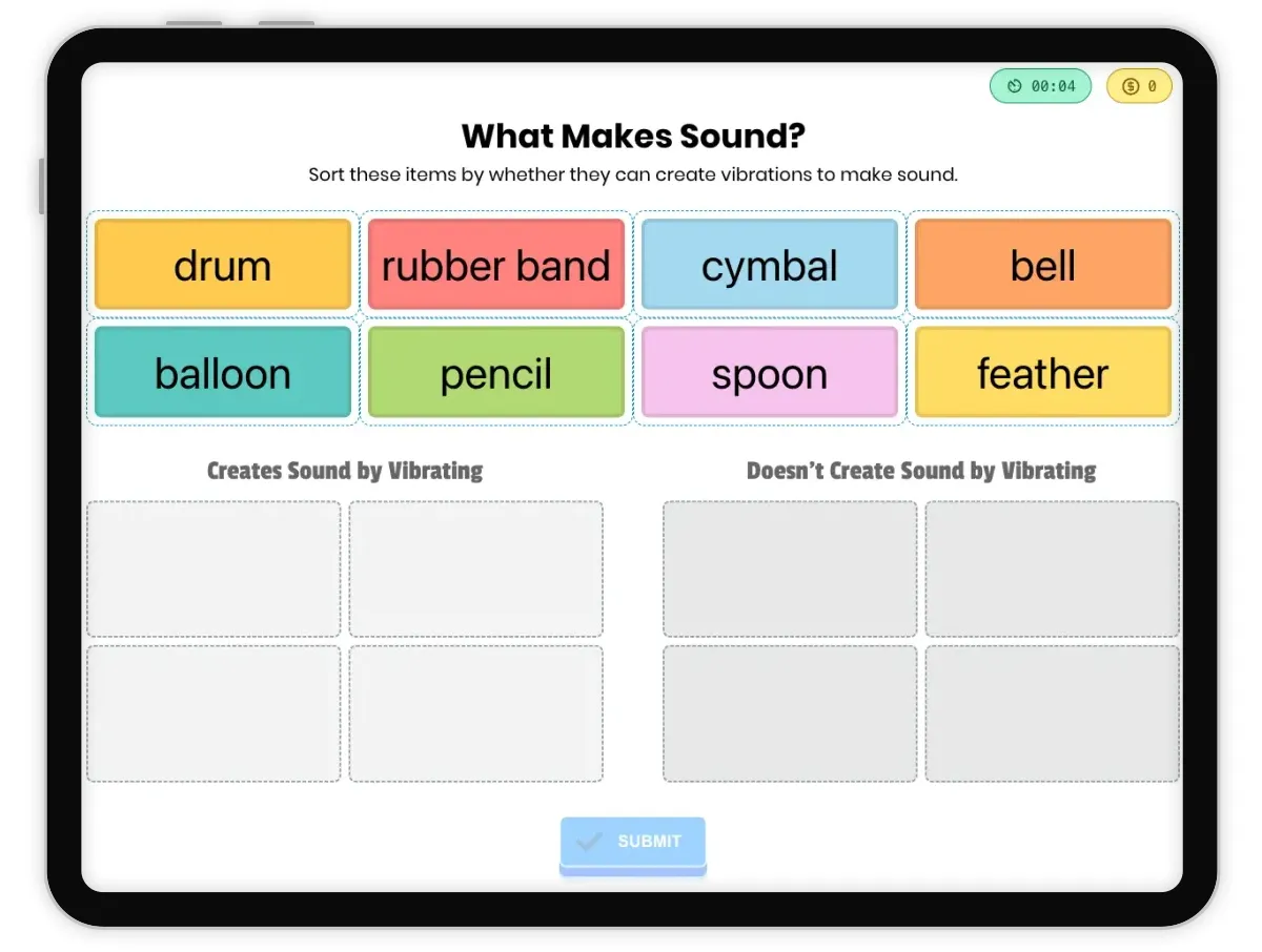 Interactive Game preview: What Makes Sound? covering  standards - Page 1 of 1