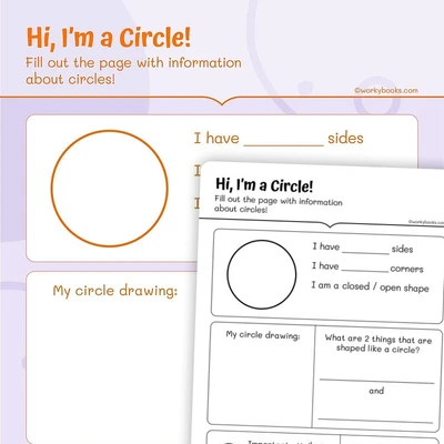 Hi, I'm a Circle Shape - worksheet educational content