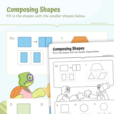 Composing Shapes - worksheet educational content