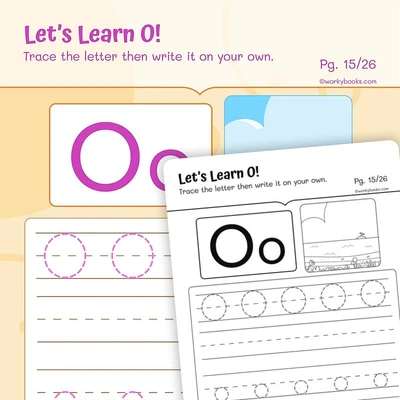 Alphabet O - worksheet educational content