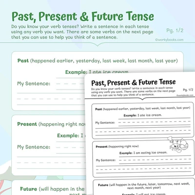 Past, Present & Future Tense - worksheet educational content