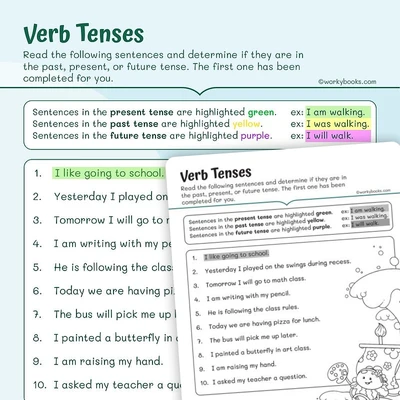 Verb Tenses - worksheet educational content