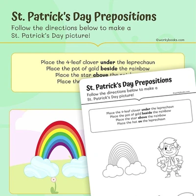 St. Patrick’s Day Prepositions - worksheet educational content