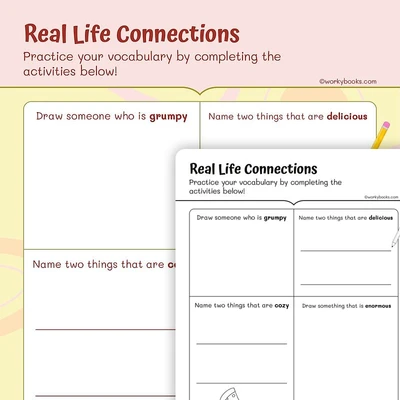 Real Life Connections—Vocabulary Practice - worksheet educational content
