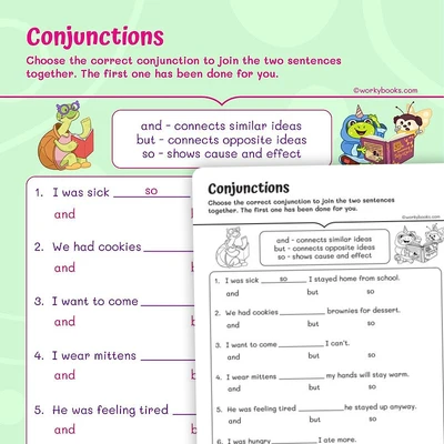 Conjunctions - worksheet educational content