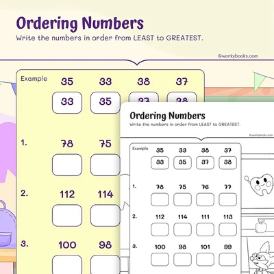 Ordering Numbers - worksheet educational content