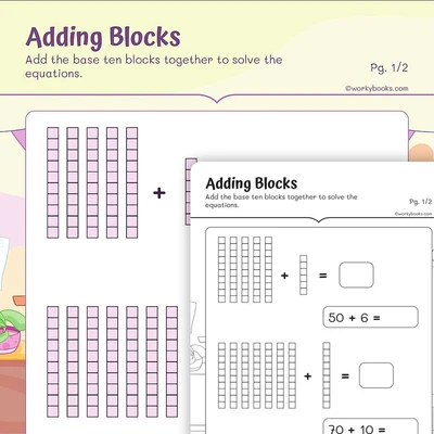 Adding Blocks - worksheet educational content