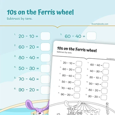 10s on the Ferris wheel - worksheet educational content