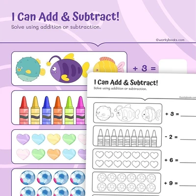 I Can Add and Subtract! - worksheet educational content