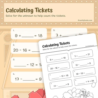 Calculating Tickets - worksheet educational content