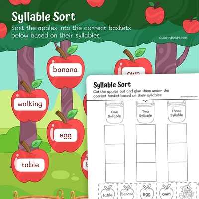 Phonics—Two Syllable Sort - worksheet educational content