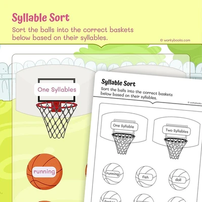 Phonics—Syllable Word Sort - worksheet educational content