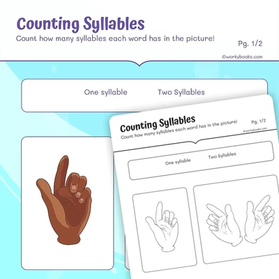 Phonics—Counting Syllables - worksheet educational content