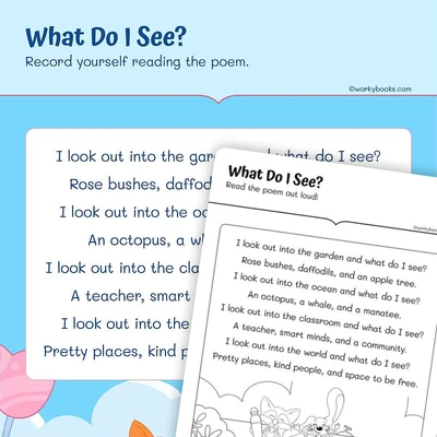 Poem What Do I See? - worksheet educational content