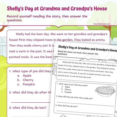 Short Story—Shelly's Day at Grandma and Grandpa's House - worksheet educational content
