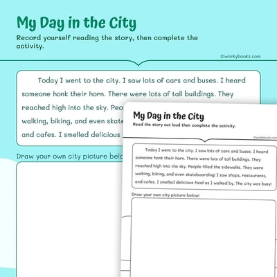 My Day in the City - worksheet educational content