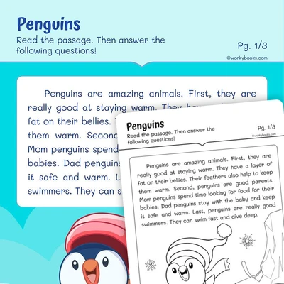 Penguins— Main Purpose - worksheet educational content