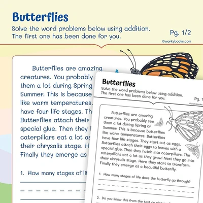 Informational Text on Butterflies - worksheet educational content