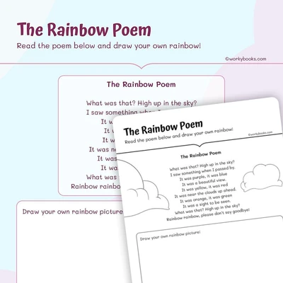 The Rainbow Poem - worksheet educational content