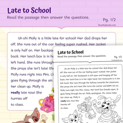 Late to School—Story Retellingl - worksheet educational content