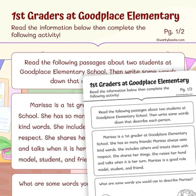 Best Short Story—1st Graders at Goodplace Elementary School - worksheet educational content