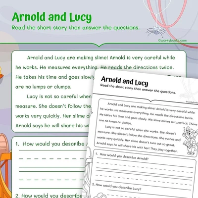 Character Traits—Arnold and Lucy - worksheet educational content