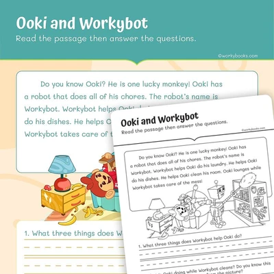 Short Story—Ooki and Workybot - worksheet educational content