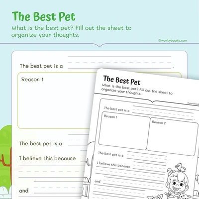 Writing Opinion The Best Pet - worksheet educational content