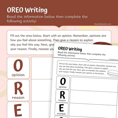 OREO Writing Template - worksheet educational content