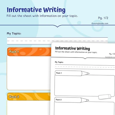 Informative Writing Organizer on Facts - worksheet educational content