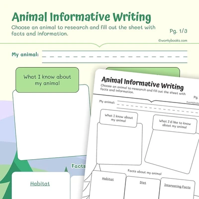 Animal Informative Writing - worksheet educational content