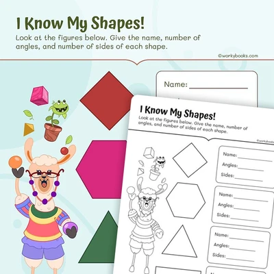 I Know My Attributes of Shapes - worksheet educational content