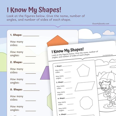 Second Grade Shapes Attributes - worksheet educational content