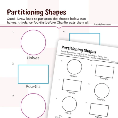 Partitioning Circle Shapes - worksheet educational content