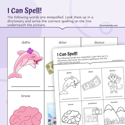 I Can Spell! - worksheet educational content