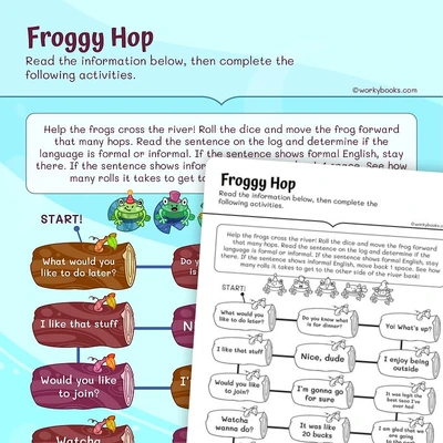 Froggy Hop—Board Game - worksheet educational content