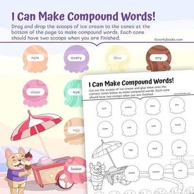 I Can Make Compound Words! - worksheet educational content