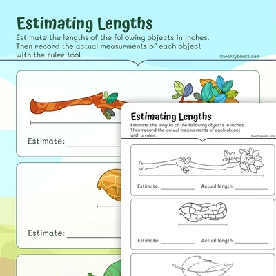 Measurement - Estimating Lengths - worksheet educational content