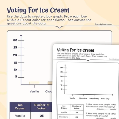 Voting for Ice Cream—Reading Data - worksheet educational content
