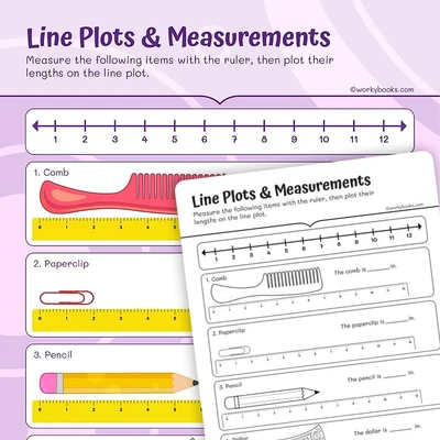 Line Plots & Measurements - worksheet educational content
