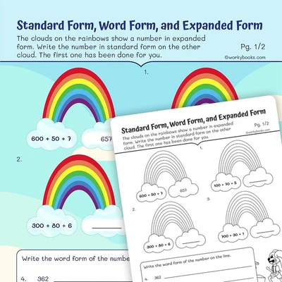 Standard Form, Word Form, and Expanded Form - worksheet educational content