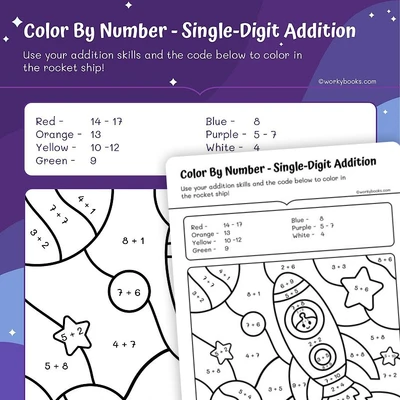 Single Digit Addition: For 1 - worksheet educational content