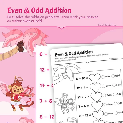 Even and Odd Addition - worksheet educational content