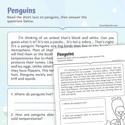 Informational Text — Penguins - worksheet educational content