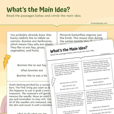 What's The Main Idea? - worksheet educational content