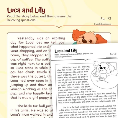 Luca and Lily—Understanding Text - worksheet educational content