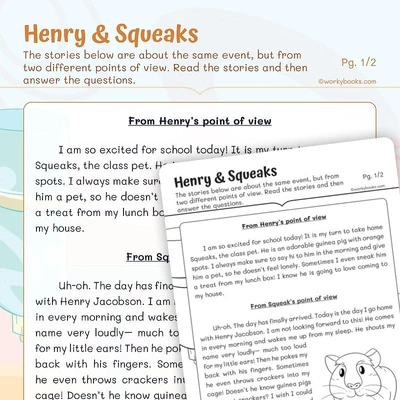 Henry & Squeaks—Character's Point of View | - worksheet educational content