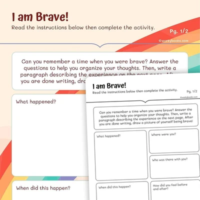 Writing Prompt — I Am Brave! - worksheet educational content