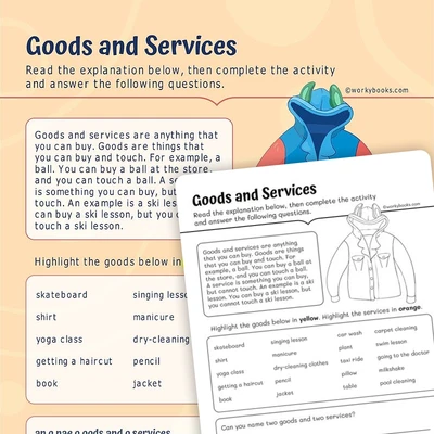 Informational Text on Goods and Services - worksheet educational content