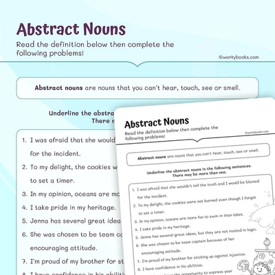 Abstract Nouns - worksheet educational content